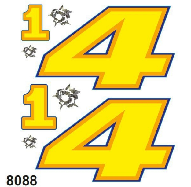 Afbeeldingen van Stickers Rossi 14x16cm cijfer 4