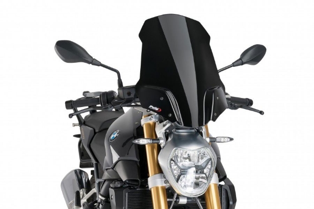 Afbeeldingen van Vervangingsruit naked bike model Touring Puig (met orig. ruit) BMW R1200R '15--zwart