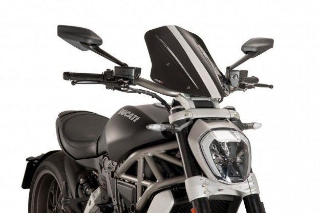 Afbeeldingen van Vervangingsruit naked bike touring Puig Ducati Diavel '16--zwart