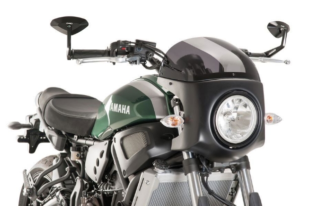 Afbeeldingen van Vervangingsruit retro fairing met zwart kuipje Puig Yamaha XSR700 '16--Donker getint