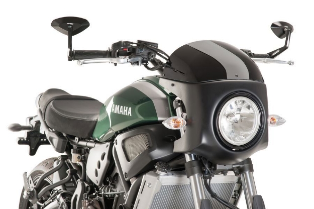 Afbeeldingen van Vervangingsruit retro fairing met zwart kuipje Puig Yamaha XSR700 '16--Zwart