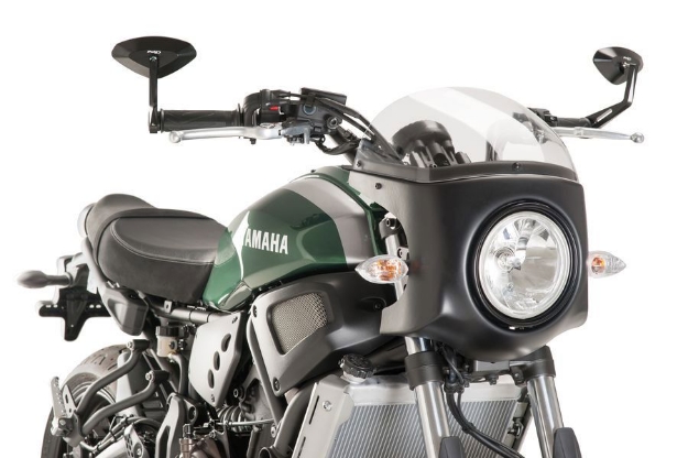 Afbeeldingen van Vervangingsruit retro fairing met zwart kuipje Puig Yamaha XSR700 '16--Transparant