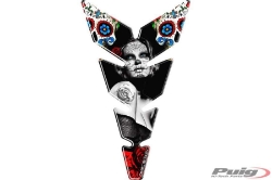 Afbeeldingen van Tankpad Moon Puig zilver universeel