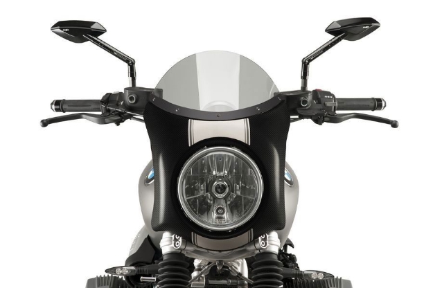 Afbeeldingen van Vervangingsruit retro fairing met Carbon look kuipje Puig BMW R Nine T Scrambler '16--Licht getint