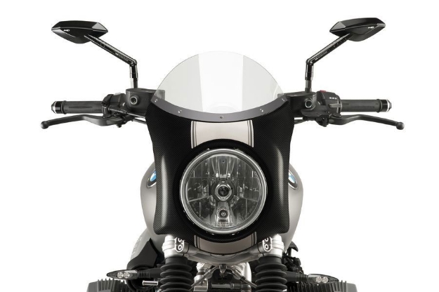 Afbeeldingen van Vervangingsruit retro fairing met Carbon look kuipje Puig BMW R Nine T Scrambler '16--Transparant