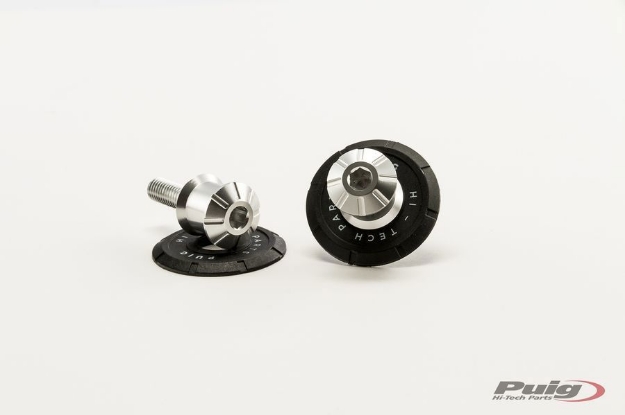 Afbeeldingen van Bobbin-kit Puig spool slider Pro aluminium M10x1,5-Zilver