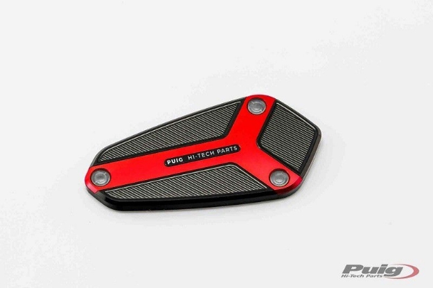 Afbeeldingen van Remvloeistofreservoircover Kawasaki Z750R '11-'12/ Z1000 '10-'16 Puig-Rood