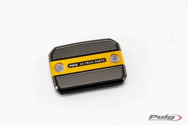 Afbeeldingen van Remvloeistofreservoircover Puig voor diverse Ducati en Kymco modellen-Goud