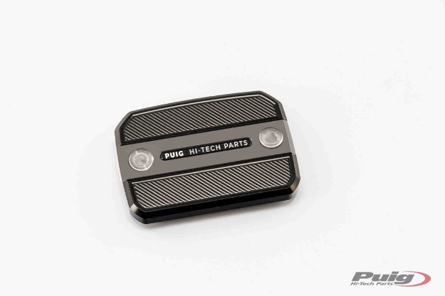 Afbeeldingen van Remvloeistofreservoircover Puig voor diverse Ducati en Kymco modellen-Zilver