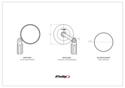 Afbeeldingen van Stuureind spiegel model Tracker zilver Puig (per stuk)