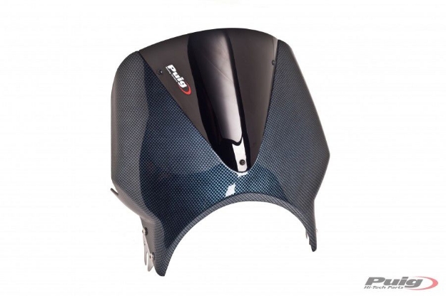 Afbeeldingen van Vervangingsruit naked bike model Vision carbon look Puig zwart