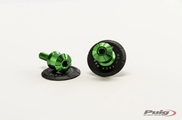 Afbeeldingen van Bobbin-kit Puig spool slider Pro aluminium M8-Groen