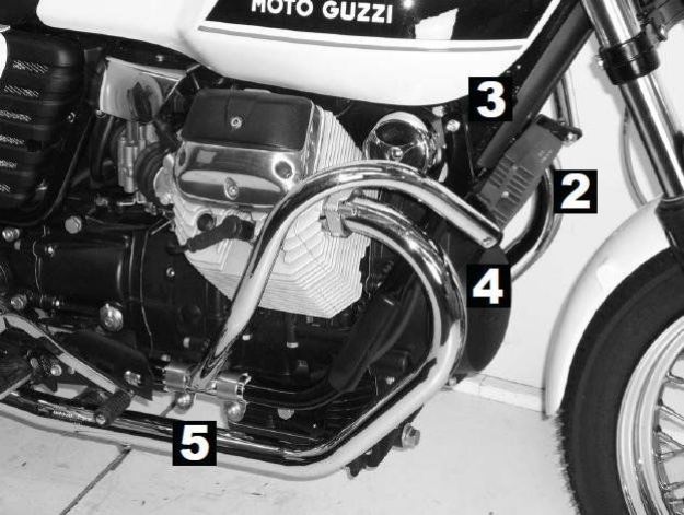 Afbeeldingen van Valbeugel zwart Hepco&Becker Moto Guzzi V7 classic / V7 Cafe Classic / V7 Special '08-14