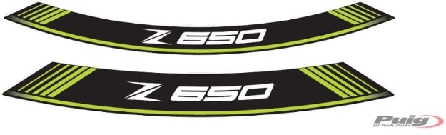 Afbeeldingen van Velglint Puig met logo Kawasaki Z650-Groen