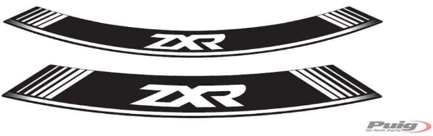 Afbeeldingen van Velglint Puig met logo Kawasaki ZXR-Wit