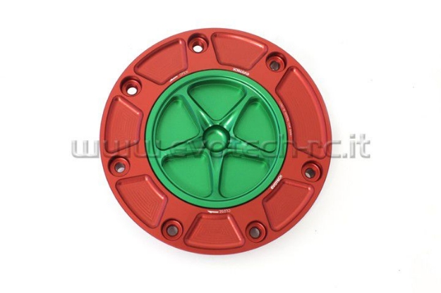 Afbeeldingen van Tankdop Evotech met schroefdop Honda (diverse modellen) rood/groen