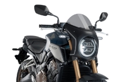 Afbeeldingen van Stuurkuipje zwart model retro fairing met ruitje Puig Honda CB650R '19-23 / CB1000R '18-20