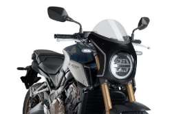 Afbeeldingen van Stuurkuipje carbon look model retro fairing met ruitje Puig Honda CB650R '19-23 / CB1000R '18-20