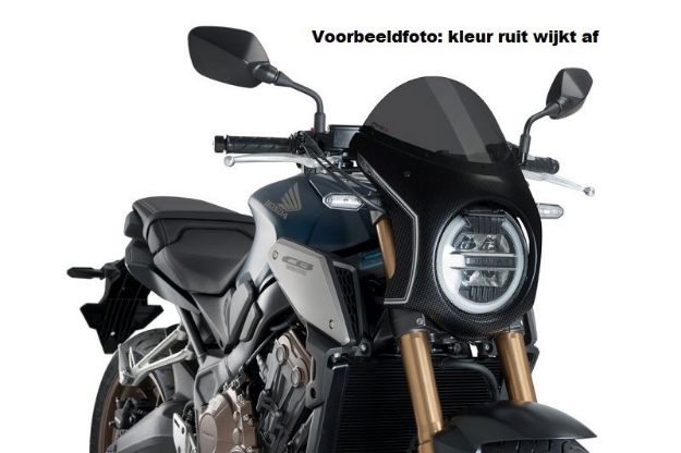 Afbeeldingen van Stuurkuipje carbon look model retro fairing met ruitje Puig Honda CB650R '19-23 / CB1000R '18-20 zwart