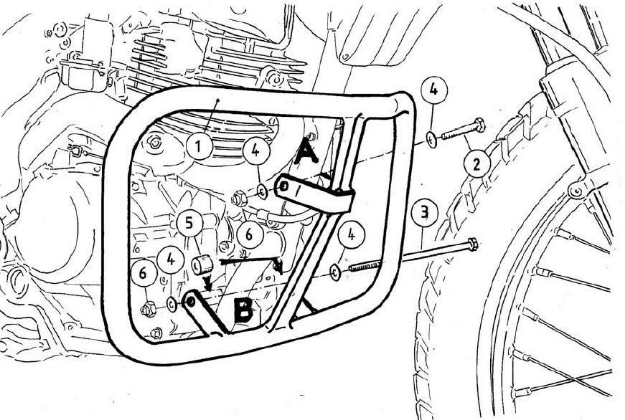Afbeeldingen van Valbeugel zwart Hepco&Becker voor Honda XR125L '02-08