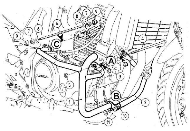 Afbeeldingen van Valbeugel zwart Hepco&Becker Honda CBF500 '04-07