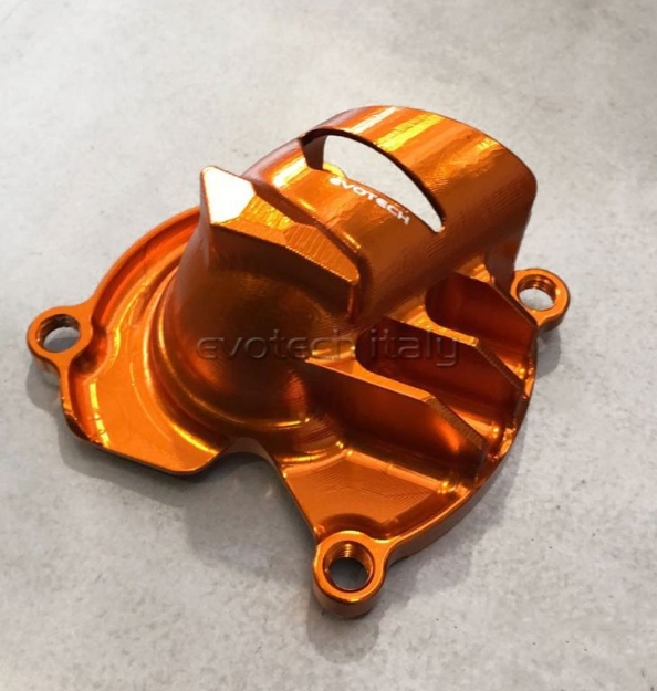 Afbeeldingen van Waterpomp cover Evotech KTM Duke 790 - oranje