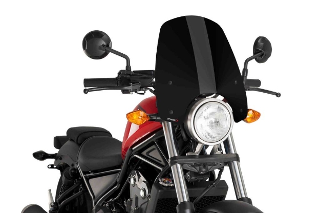 Afbeeldingen van Vervangingsruit naked bike Sport Puig Honda CMX500 Rebel / CMX300 Rebel '17--zwart