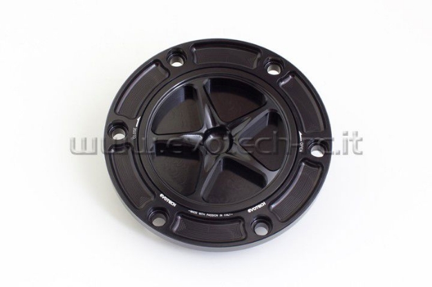 Afbeeldingen van Tankdop met schroefdop Evotech diverse Aprilia / KTM / MV Agusta / Triumph (ATB2) zwart/zwart