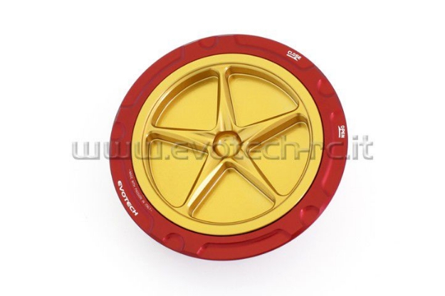 Afbeeldingen van Tankdop met schroefdop van Evotech voor de BMW S1000RR 2009- rood/goud