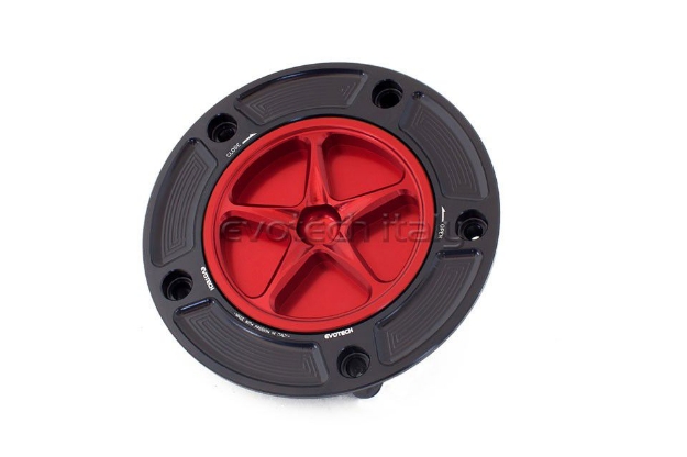 Afbeeldingen van Tankdop met schroefdop Evotech diverse Ducati modellen zwart/rood