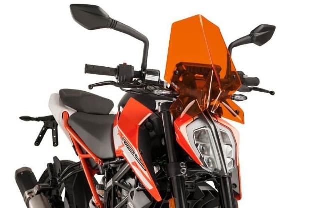 Afbeeldingen van Vervangingsruit naked bike Sport Puig KTM Duke 125/390 '17-23 oranje