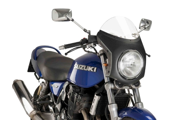 Afbeeldingen van Vervangingsruit retro fairing met carbon look kuipje Puig Universeel