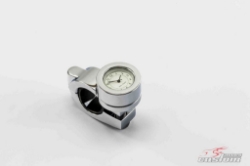 Afbeeldingen van Klokje voor stuurmontage 22/25,4mm met witte plaat body chroom Custom Acces