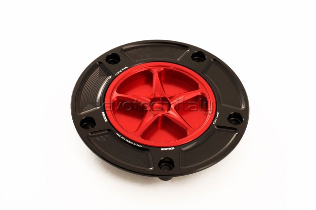 Afbeeldingen van Tankdop met schroefdop Evotech diverse Kawasaki modellen zwart/rood