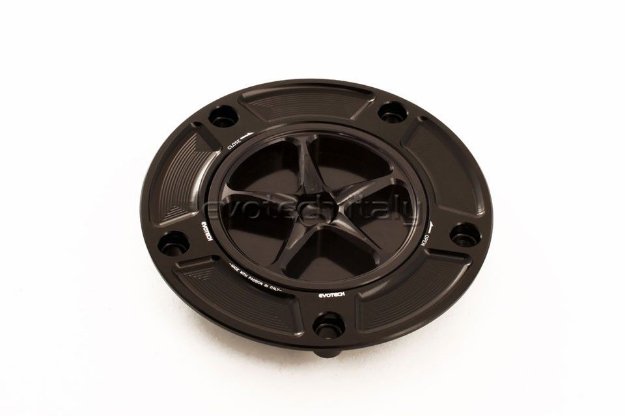 Afbeeldingen van Tankdop met schroefdop Evotech diverse Kawasaki modellen zwart/zwart