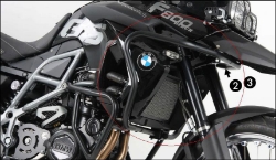 Afbeeldingen van Valbeugel zwart boven Hepco&Becker BMW F650GS TWIN '08-'11/ F700GS '12-'17 / F800GS '08-'16
