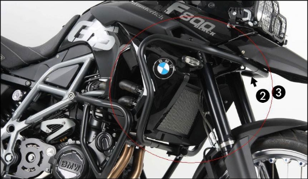 Afbeeldingen van Valbeugel zwart boven Hepco&Becker BMW F650GS TWIN '08-'11/ F700GS '12-'17 / F800GS '08-'16