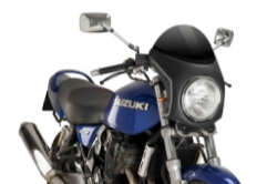 Afbeeldingen van Stuurkuipje mat zwart model retro fairing met ruitje Puig Universeel