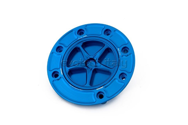 Afbeeldingen van Tankdop met schroefdop Evotech Suzuki 7 bouten (SU1) blauw/blauw