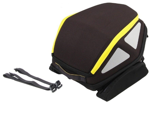 Afbeeldingen van Rear bag Royster geel met spanbanden Hepco&Becker