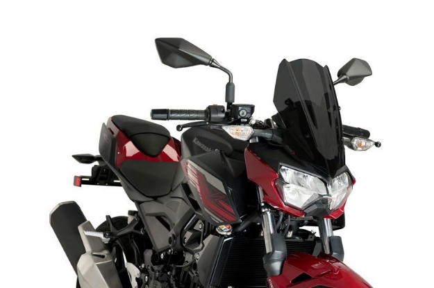 Afbeeldingen van Vervangingsruit naked bike Puig Kawasaki Z400 ’19--donker getint