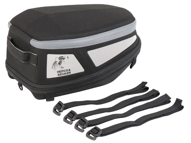 Afbeeldingen van Rear bag Royster Sport zwart/grijs inclusief spanbanden Hepco&Becker