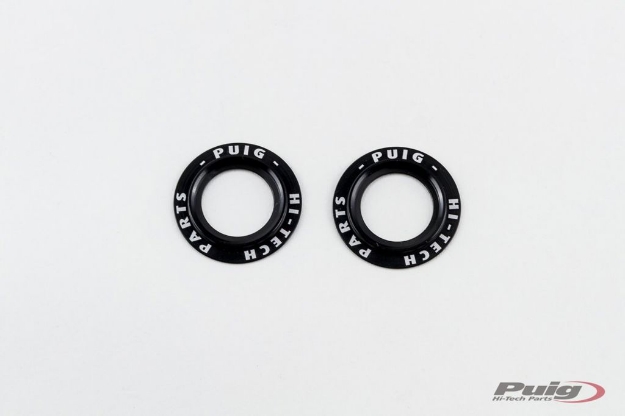 Afbeeldingen van Aluminium ring voor- en achterasprotector (per set) zwart