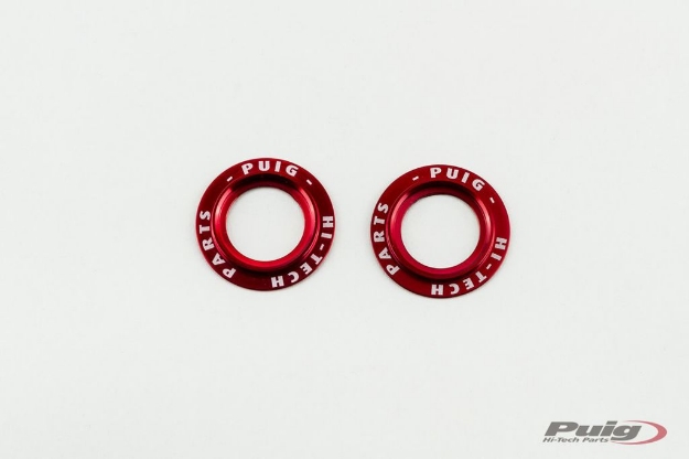 Afbeeldingen van Aluminium ring vooras- en achterasprotector (per set) rood