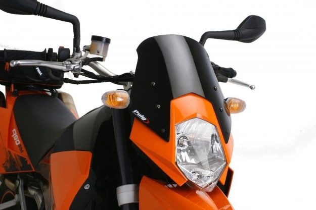 Afbeeldingen van Vervangingsruit naked bike Puig KTM 950 Supermoto/R '06-'08/ Superenduro '06-'09-zwart