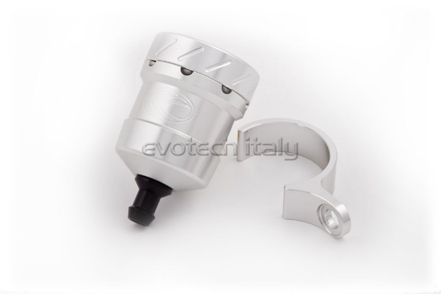 Afbeeldingen van Remvloeistofpotje aluminium 15ml Evotech zilver/zilver