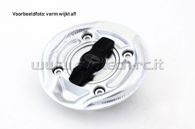 Afbeeldingen van Tankdop met snelsluiter van Evotech voor diverse Aprilia / Ducati / KTM / MV Agusta -zilver/zilver