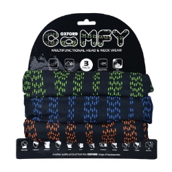 Afbeeldingen van Multi Functional Head & Neck Wear model Comfy All Black 3-pack - Oxford