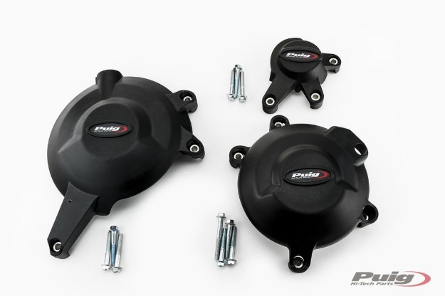 Afbeeldingen van Engine cover set 3-delig Puig Kawasaki ER-6N '06-16