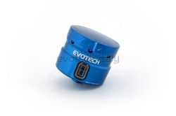 Afbeeldingen van Remvloeistofpotje groot 30ml met rechte uitgang Evotech blauw/blauw